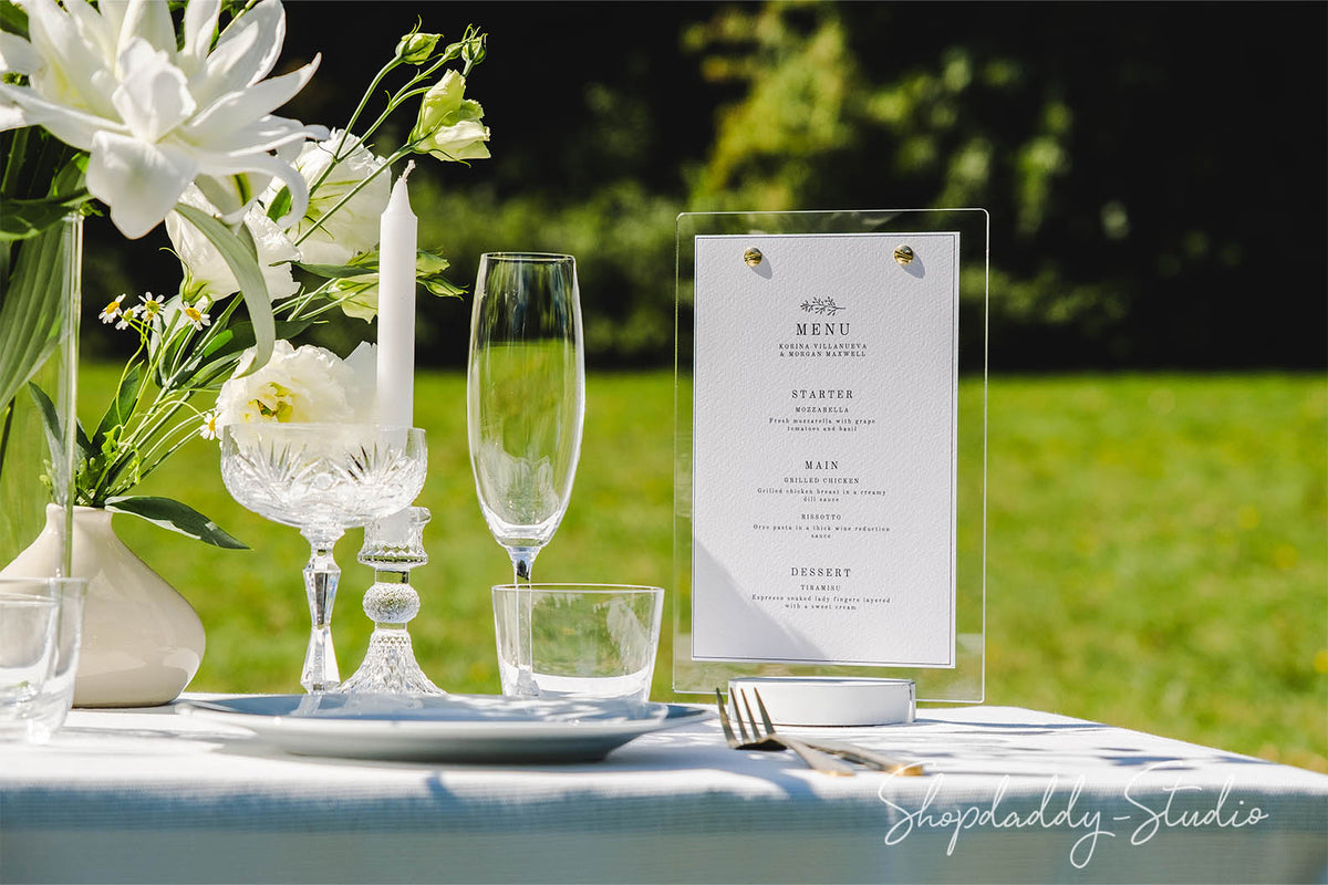 Plastic Table Tent With Wooden Stand
