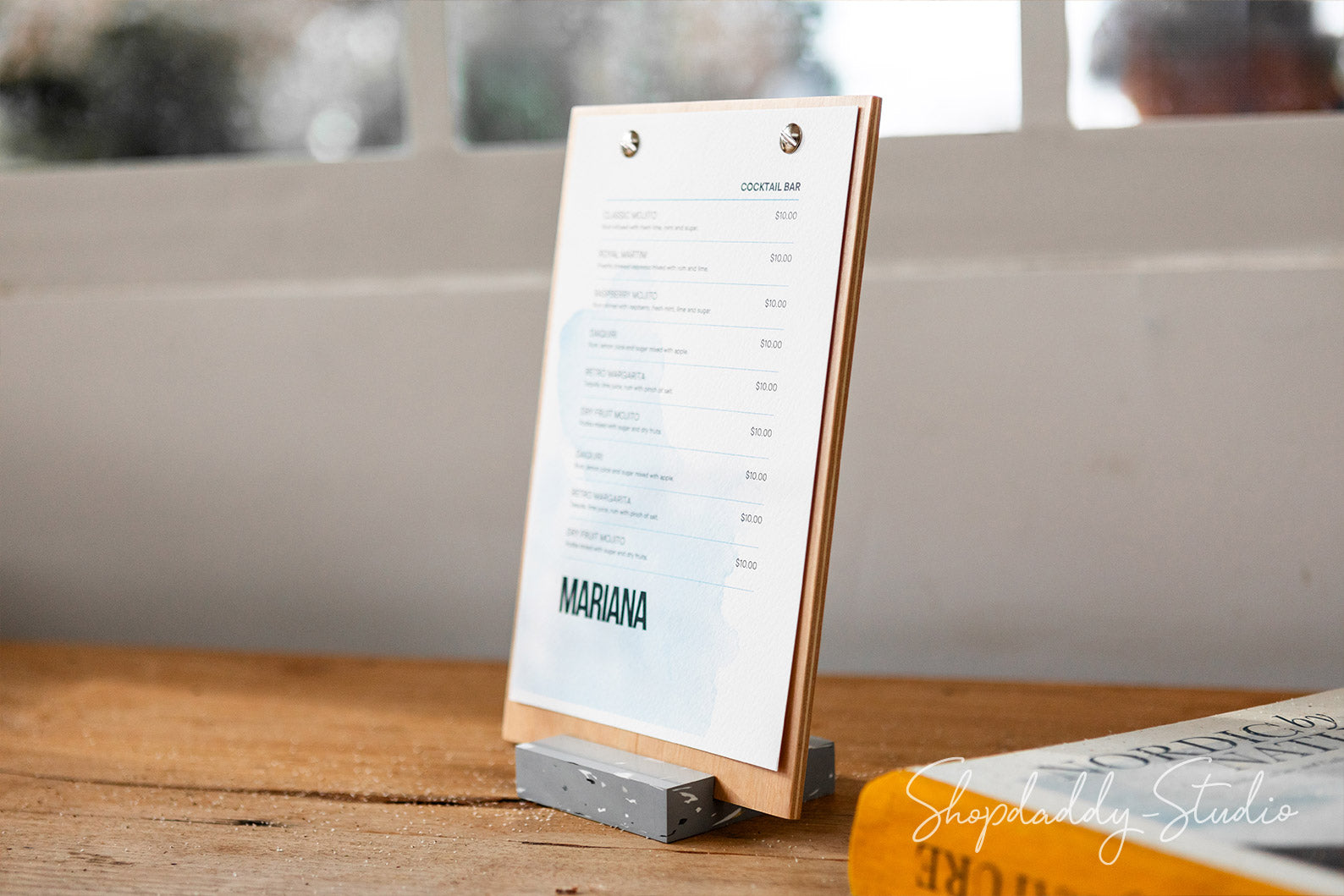 Plywood Lacquer Angled Wooden Table Stand With Recycled Plastic Base ...