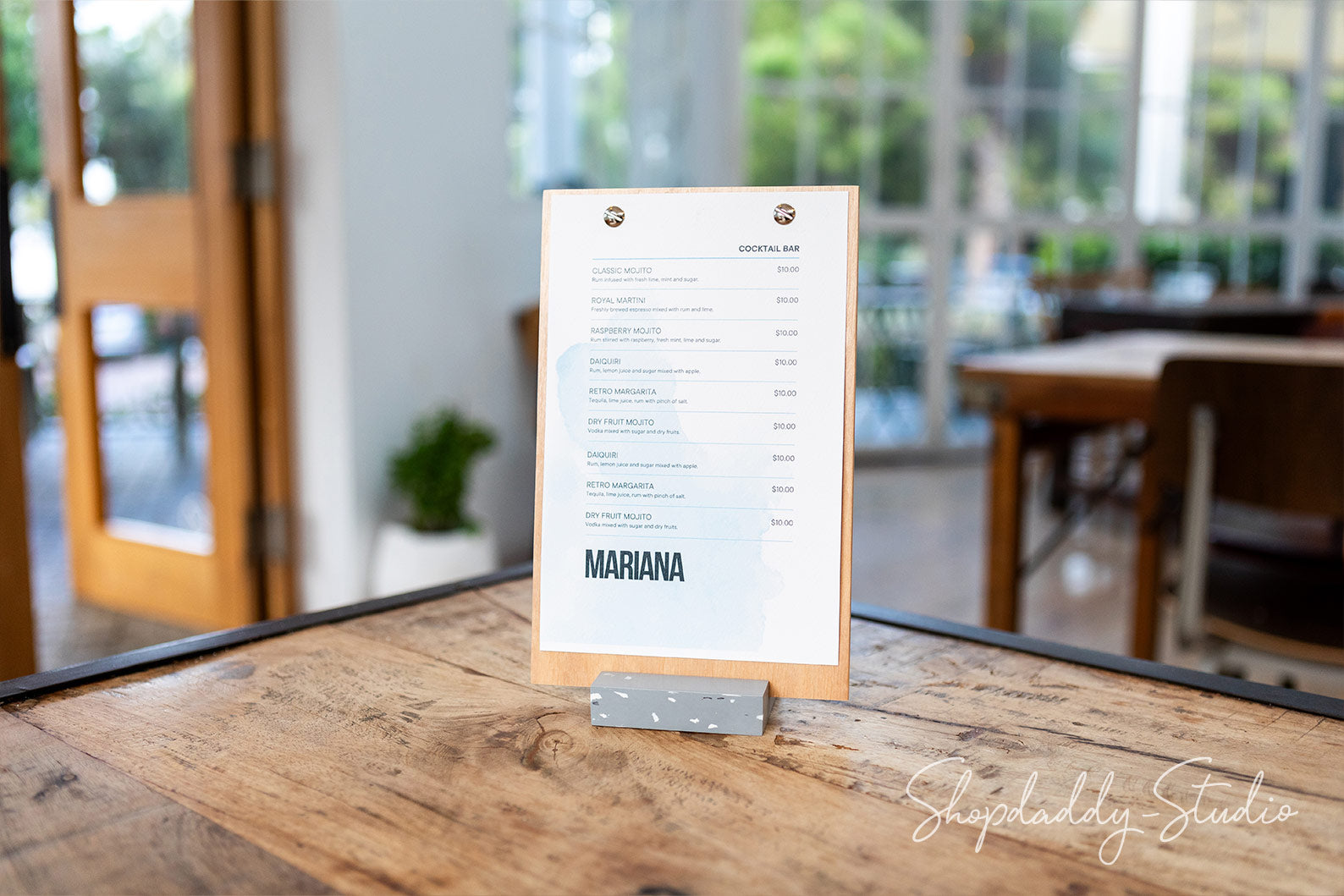 Plywood Lacquer Angled Wooden Table Stand With Recycled Plastic Base ...