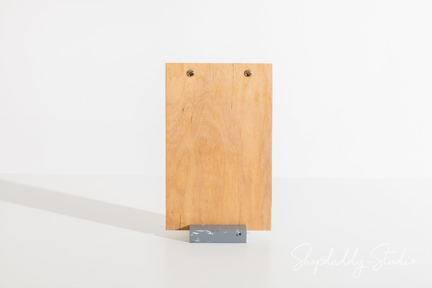 Plywood Lacquer Table Stand With Gray Plastic Base
