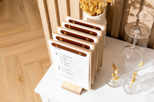 Plywood Menu Board Set with Wooden Base