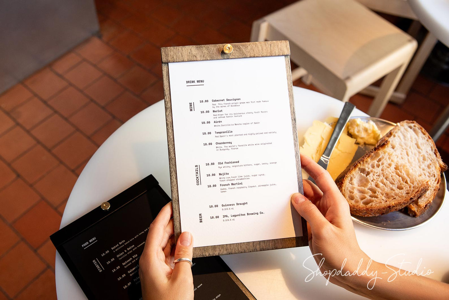 Plywood Menu Board with Brass Screw for Cafe