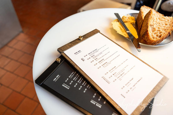 Plywood Menu Board with Brass Screw for Restaurants