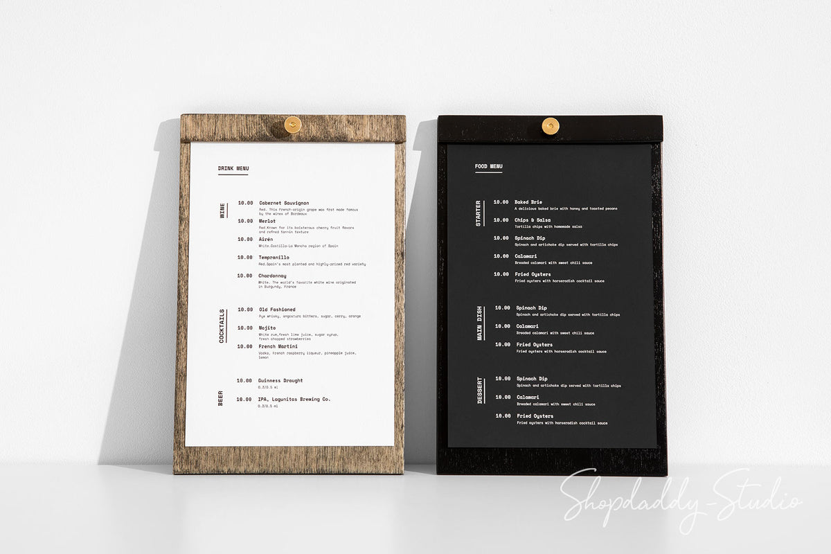 Plywood Menu Board with Brass Screw with logo 3