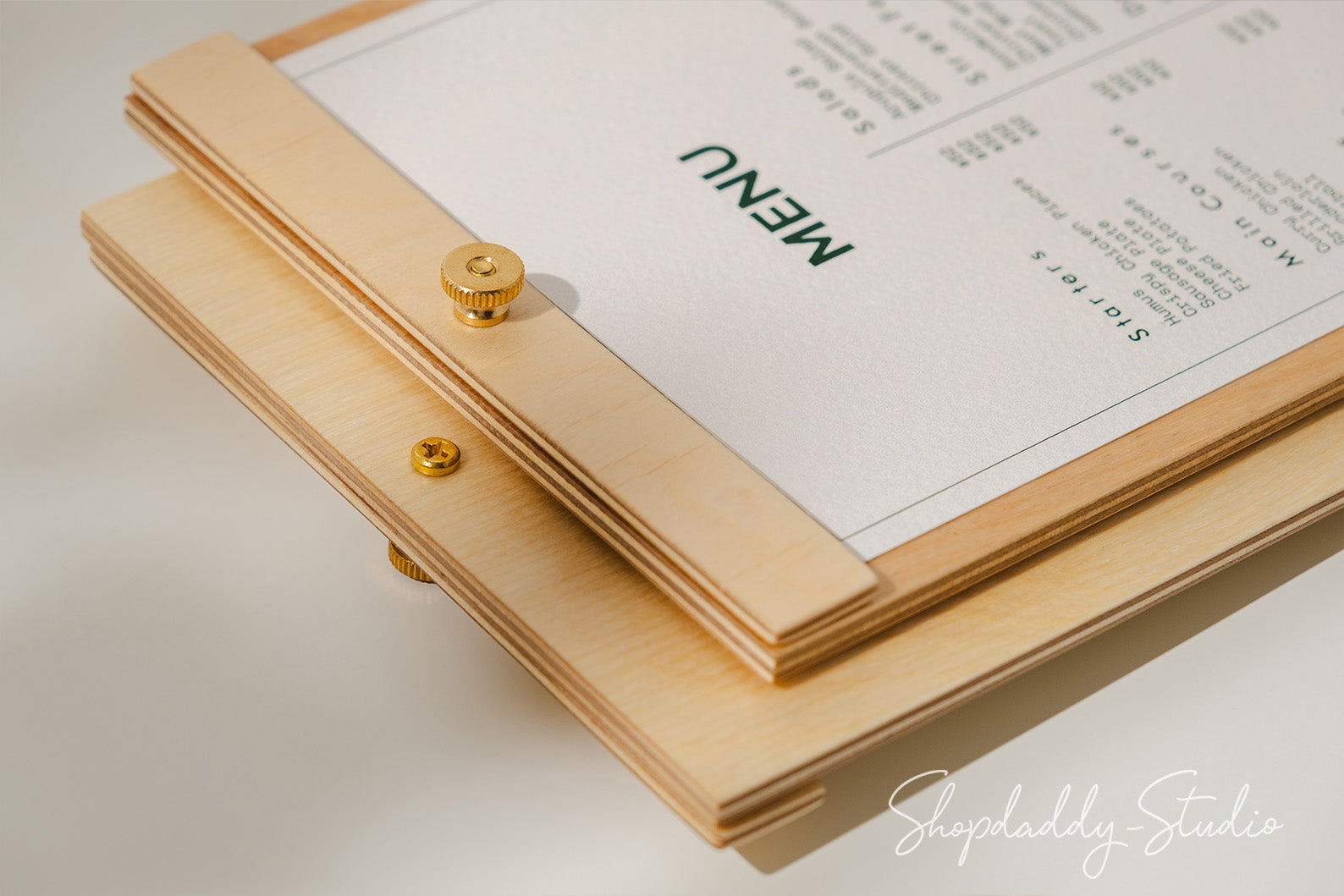 Matt Lacquer Plywood Menu Board with Brass Screw – Shopdaddy-Studio