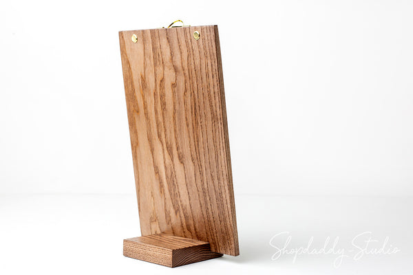Premium Ashwood Walnut Angled Table Stand with Golden Clip