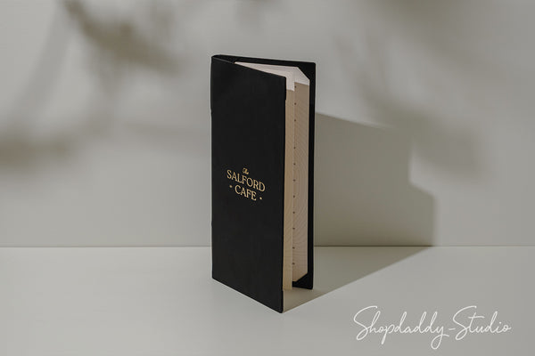 Premium Black Double Leather Menu Cover with Corners