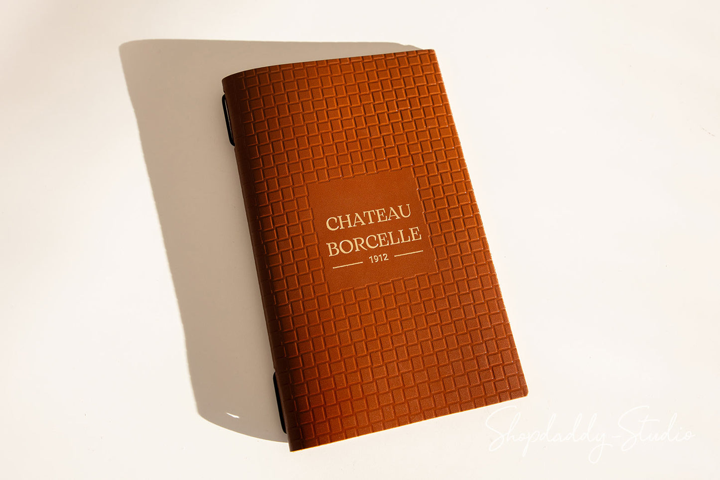 Premium Brown Leather Menu Cover with Woven Pattern for Hospitality