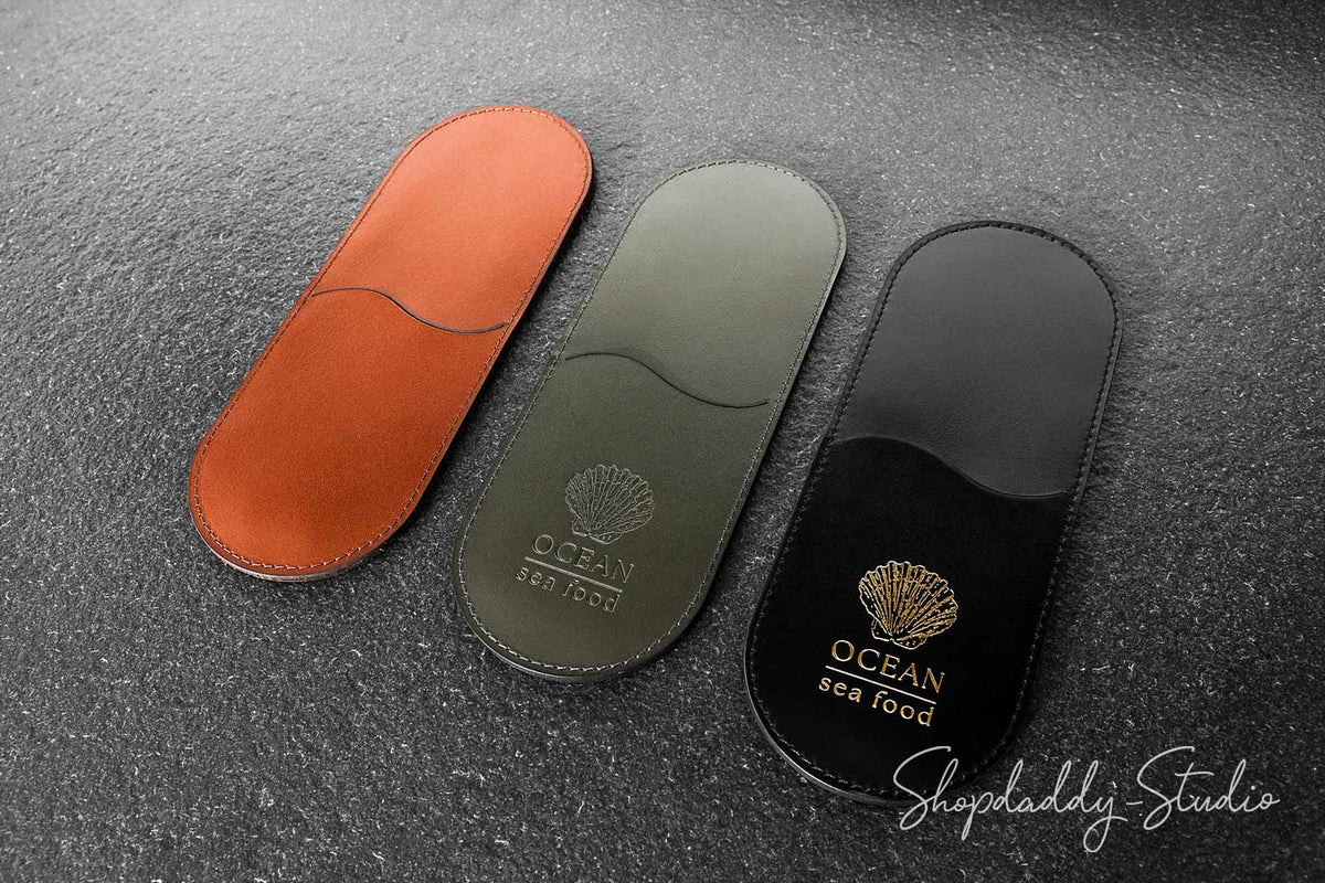 Premium Brown Leather Rounded Cutlery Holder