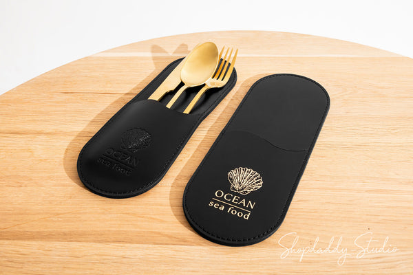 Premium Leather Rounded Cutlery Holder
