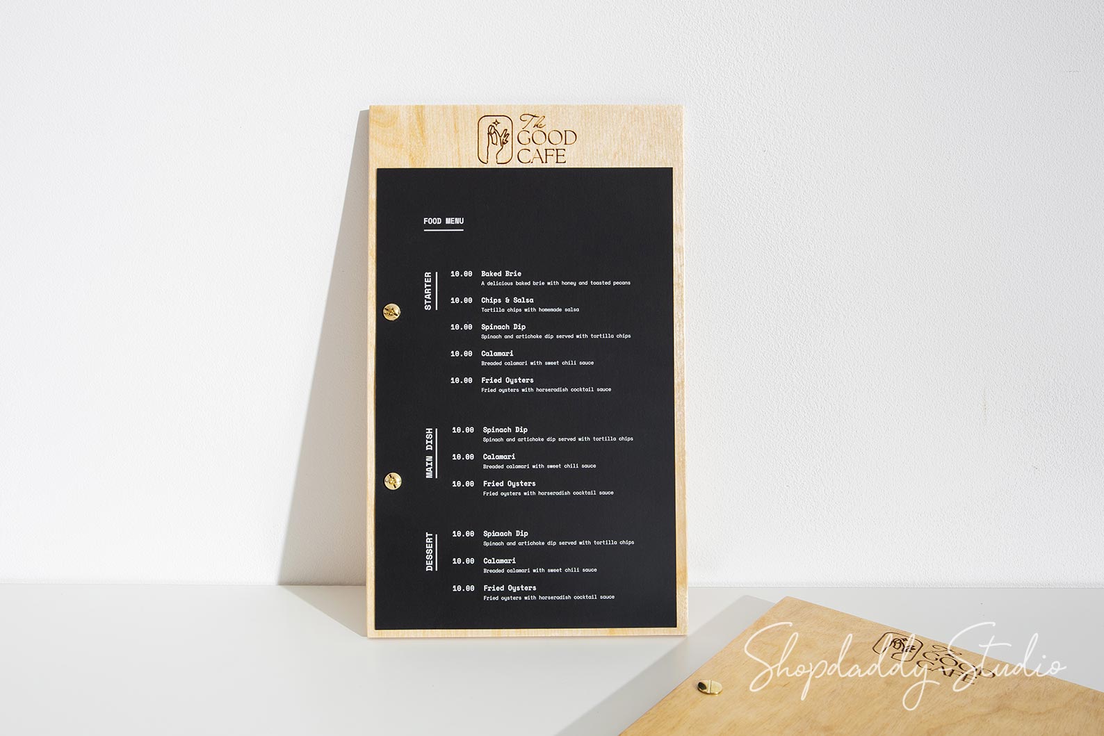 Matt Lacquer Plywood Menu Board with Engraved Logo – Shopdaddy-Studio