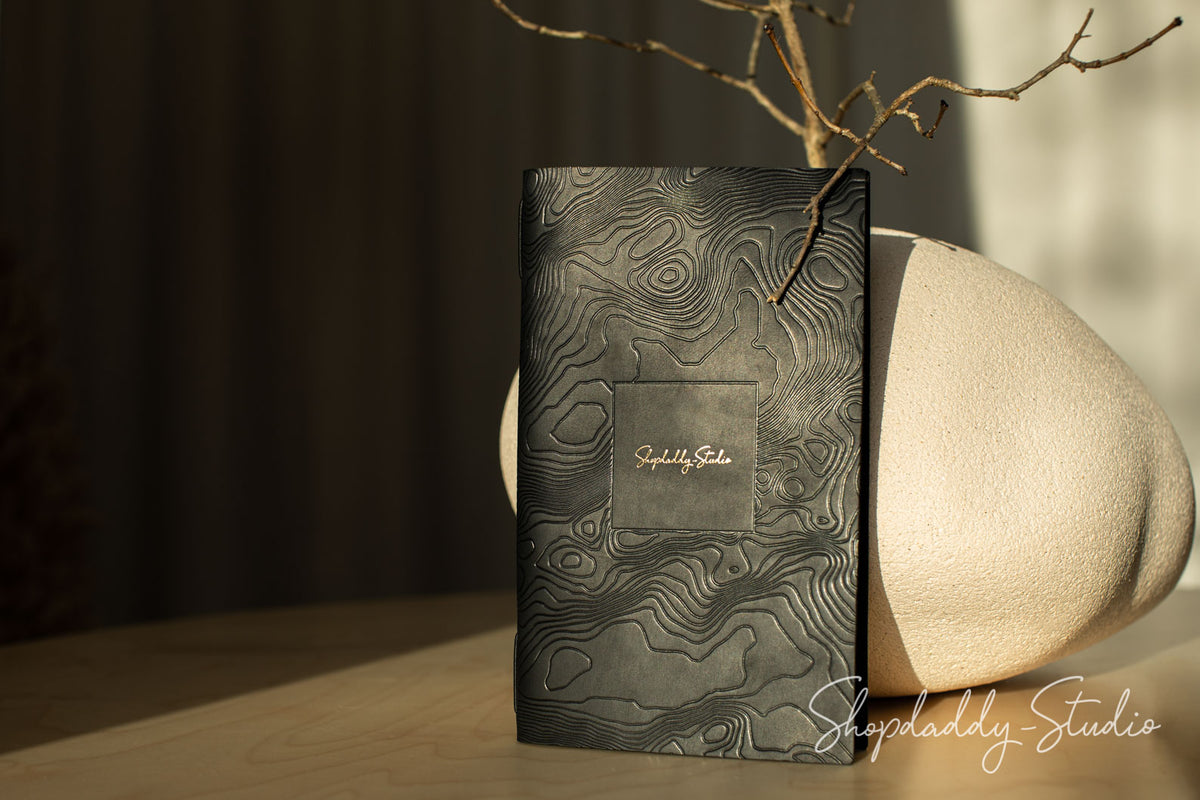 Premium Quality Custom Embossed leather Menu Holder black