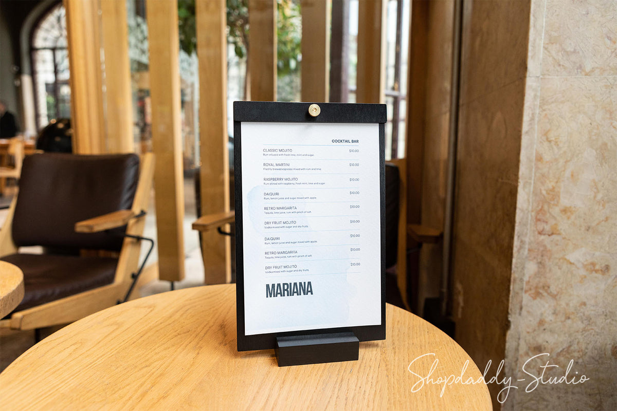 Black Angled Wooden Table Stand with Brass Srew black
