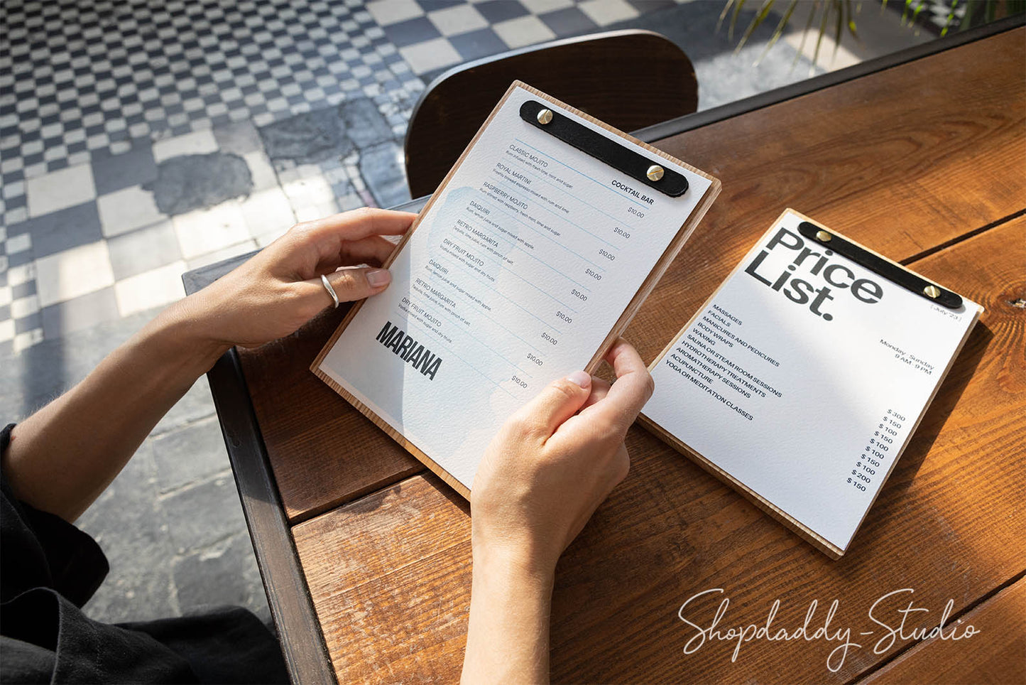 Premium Wood Menu Holder