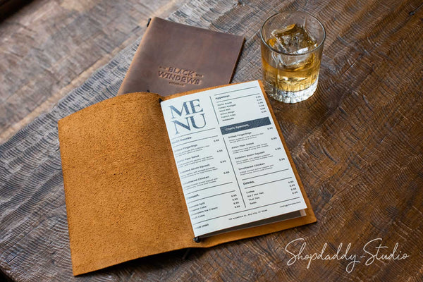 Premium quality Leather Menu Cover with Leather Lace