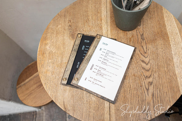 Premium wooden menu holder for restaurant