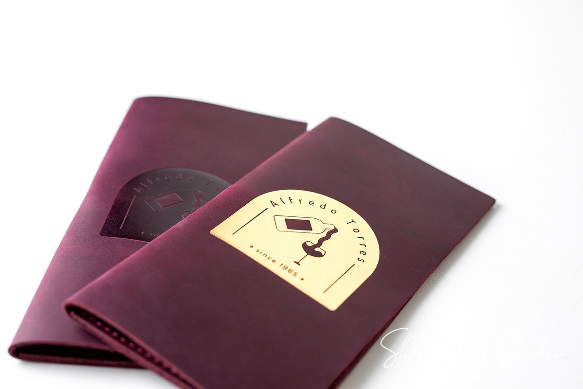 Purple Leather Check Presenter with Pen Loop for Daily Use