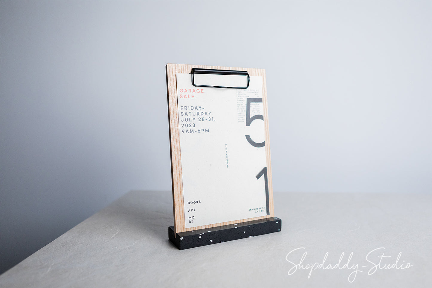 Black Angled Plastic Base with Ash wood Laquer Board