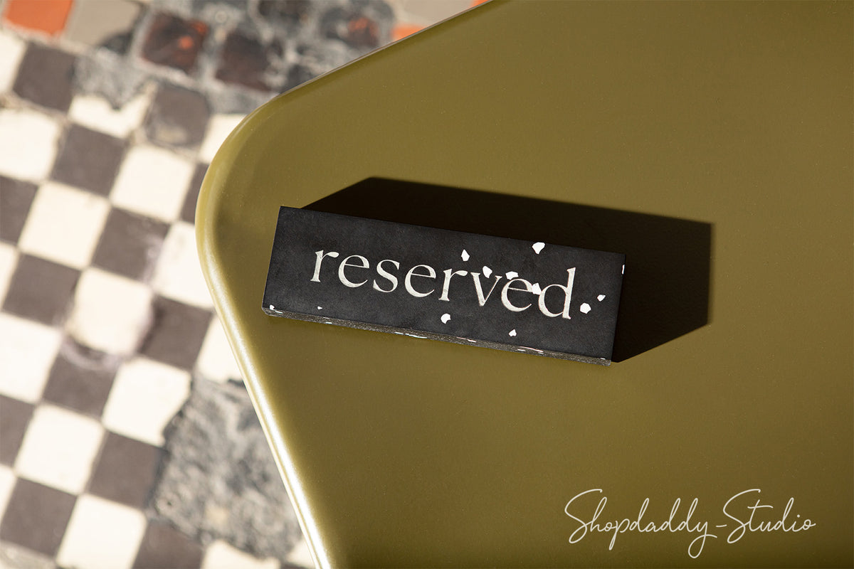 Stylish Black Restaurant Reserved Table Signs