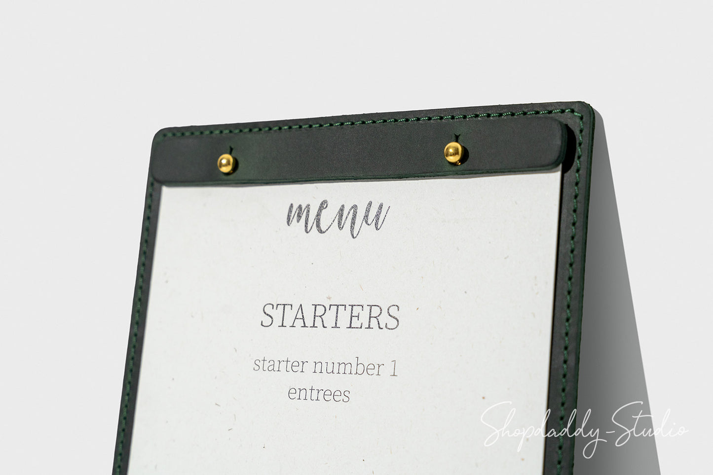 Stylish Green Double Leather Holder With Caburn Plank
