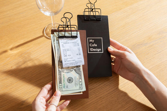 Stylish Leather Bill Holder with Black Binder
