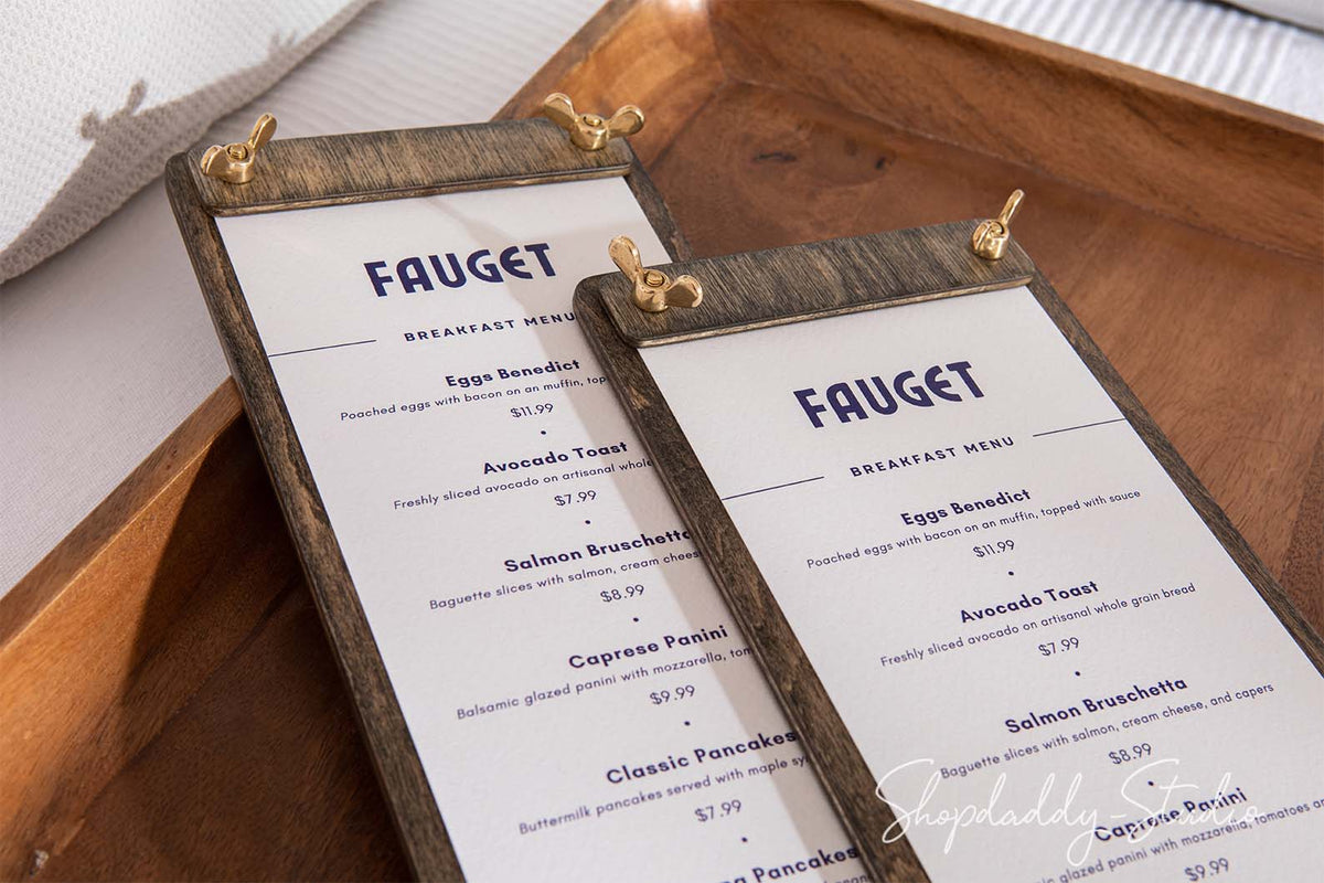 Stylish Natural Wood Menu Holder