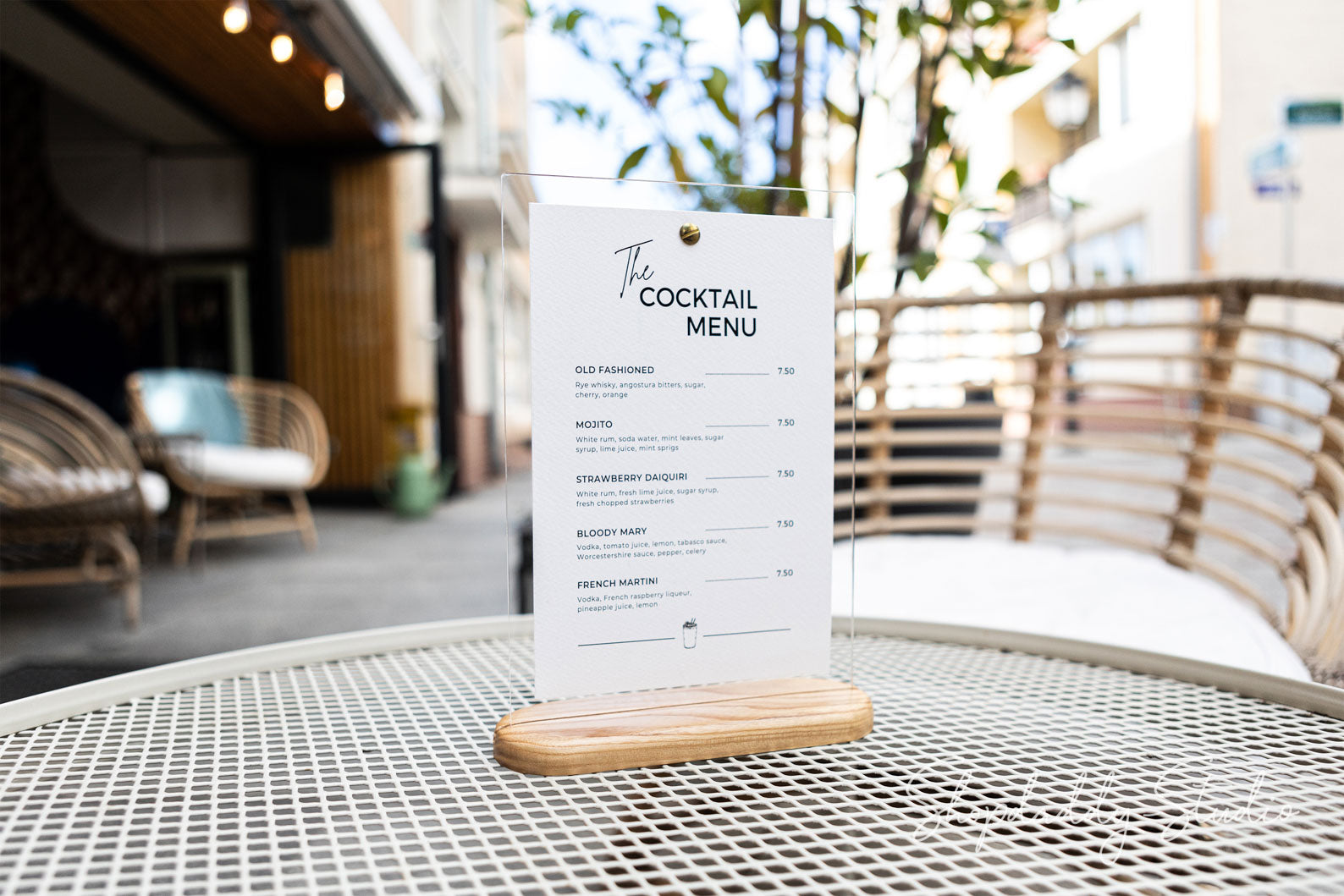 Matt Lacquer Wooden/Acrylic Table Menu Stand – Shopdaddy-Studio