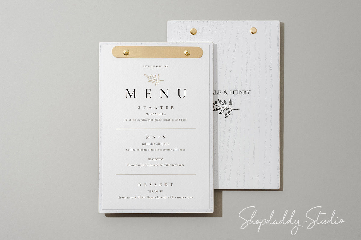 Stylish Wood Boho White Menu Board For Wedding Brunch