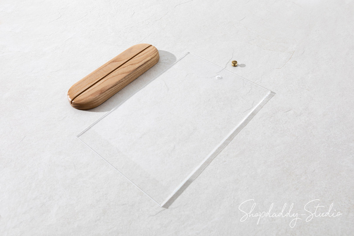 Lacquer Wooden/Acrylic Table Menu Stand
