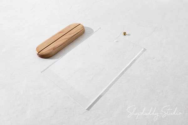 Lacquer Wooden/Acrylic Table Menu Stand