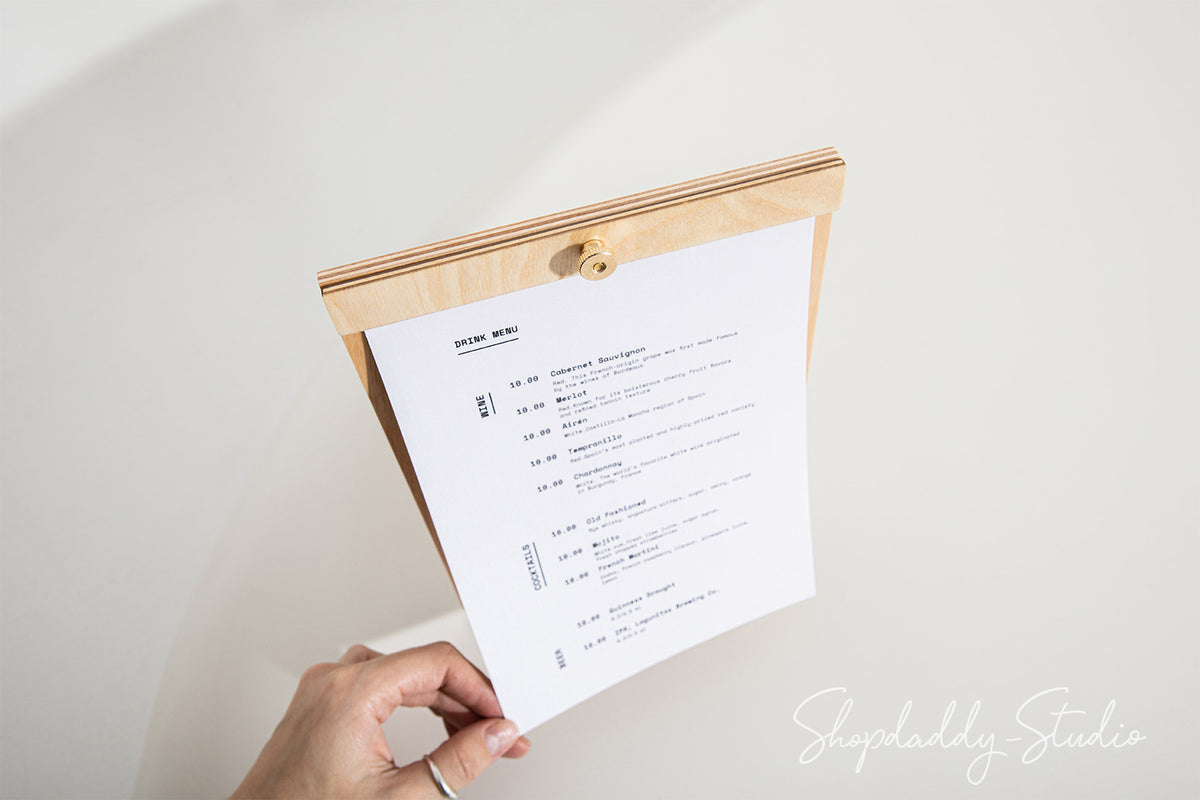 Table Top Menu Board