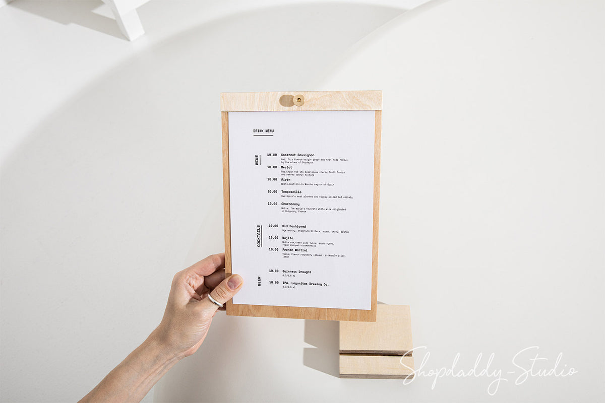 Table Top Menu Board for restaurant