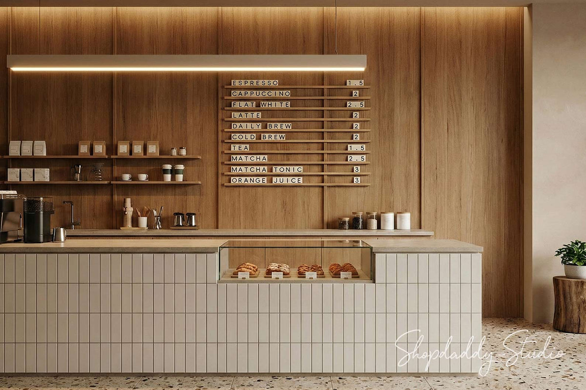 Wall Menu Board With Wooden Rails & Changeable Letters for Hospitality