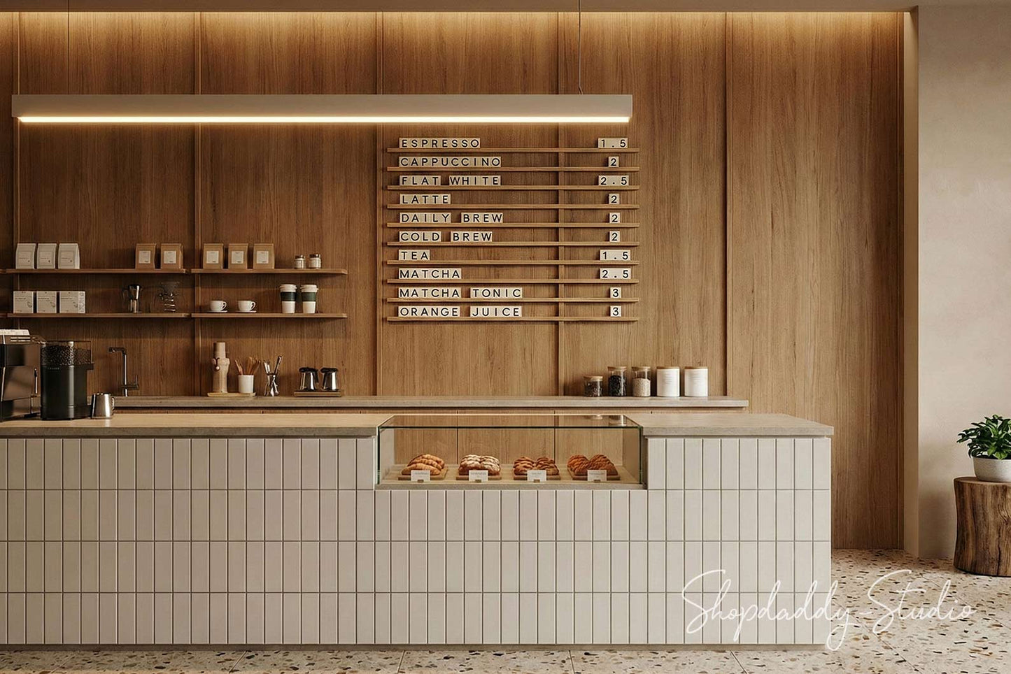 Wall Menu Board With Wooden Rails & Changeable Letters for Hospitality