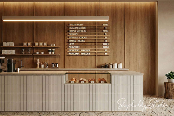 Wall Menu Board With Wooden Rails & Changeable Letters for Hospitality