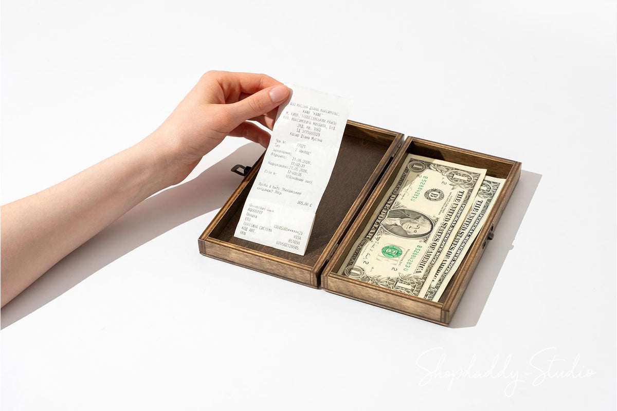 Walnut Wooden Check Presenter Box for Bill Presentation
