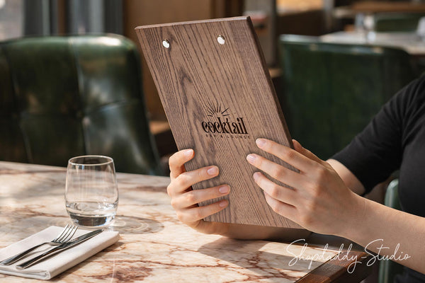 Walnut Wooden Menu Board for Restaurants