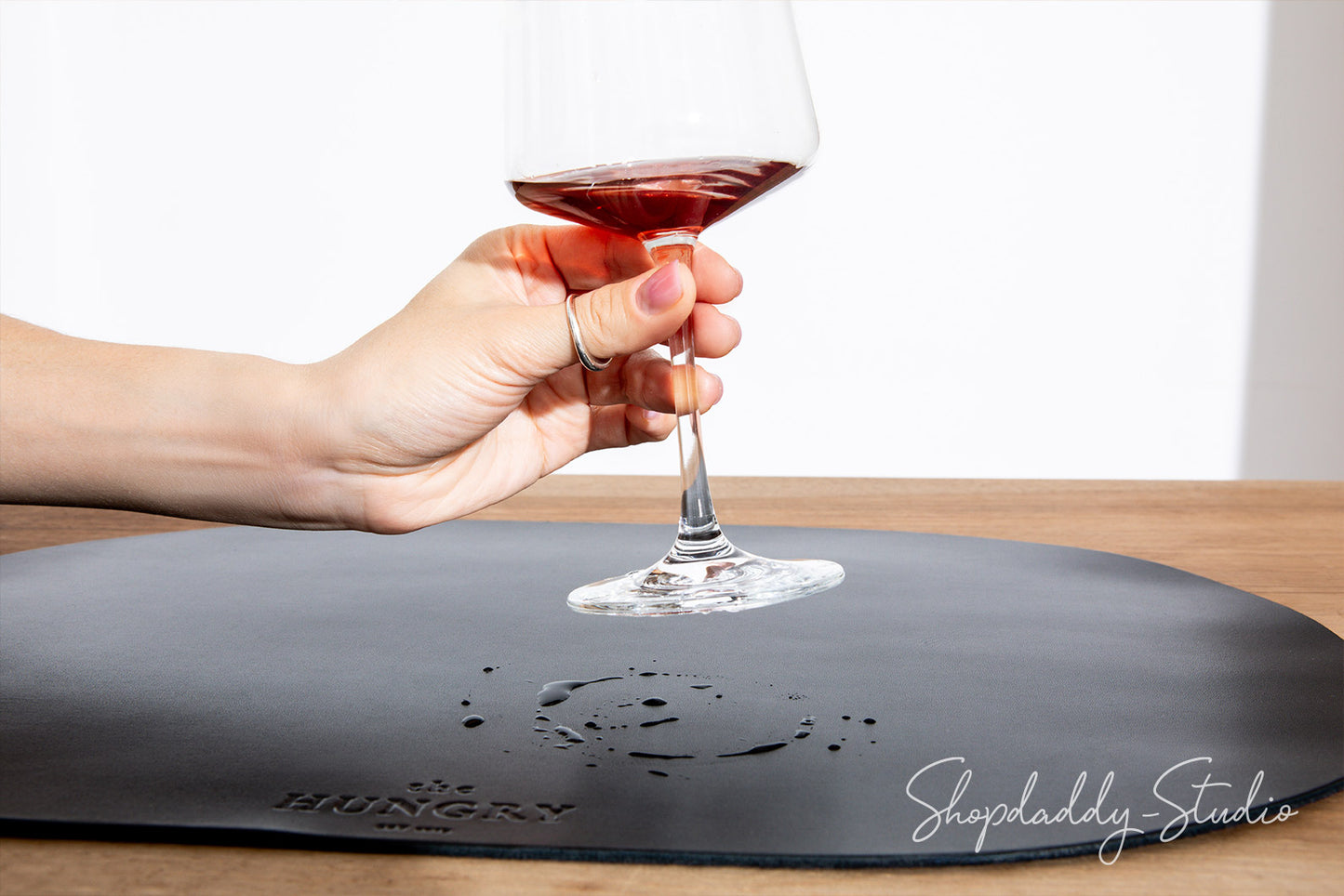 Washable Black Table mat With Logo for restaurant