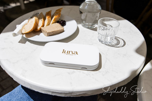White Oval Wood Check Box With Magnets for restaurant 
