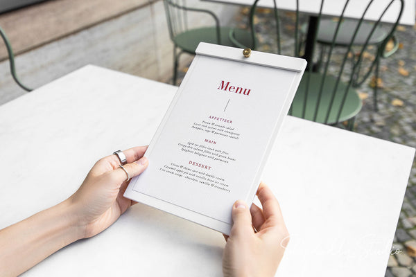 White Plywood Menu Board with Brass Screw for Bar