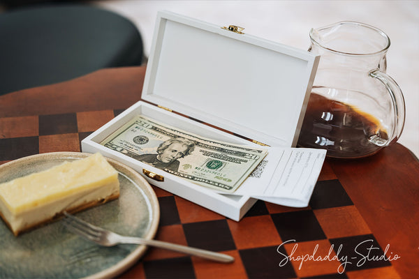 White Wooden Check Presenter Box for restaurant 