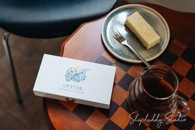 White Wooden Check Presenter Box with logo