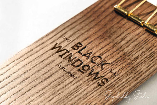 Wood Bill Holder with Golden Binder