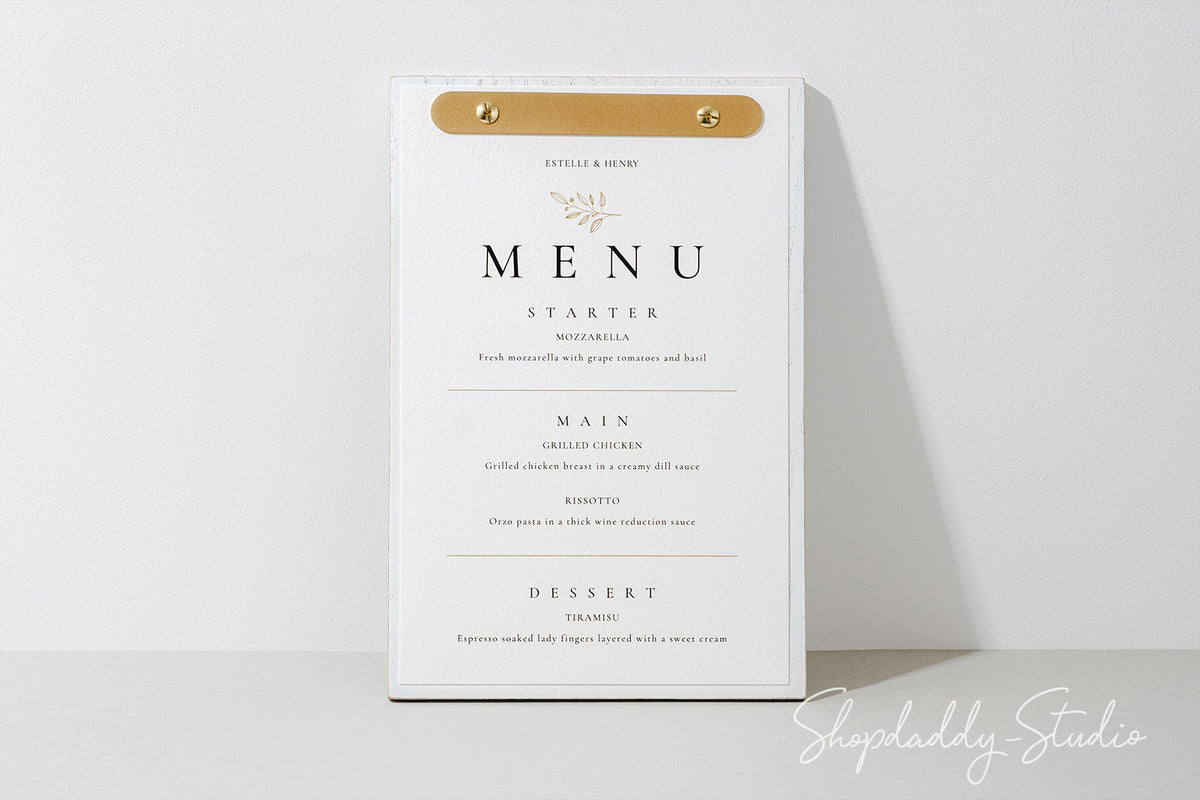 Wood Boho White Menu Board For Wedding Buffet