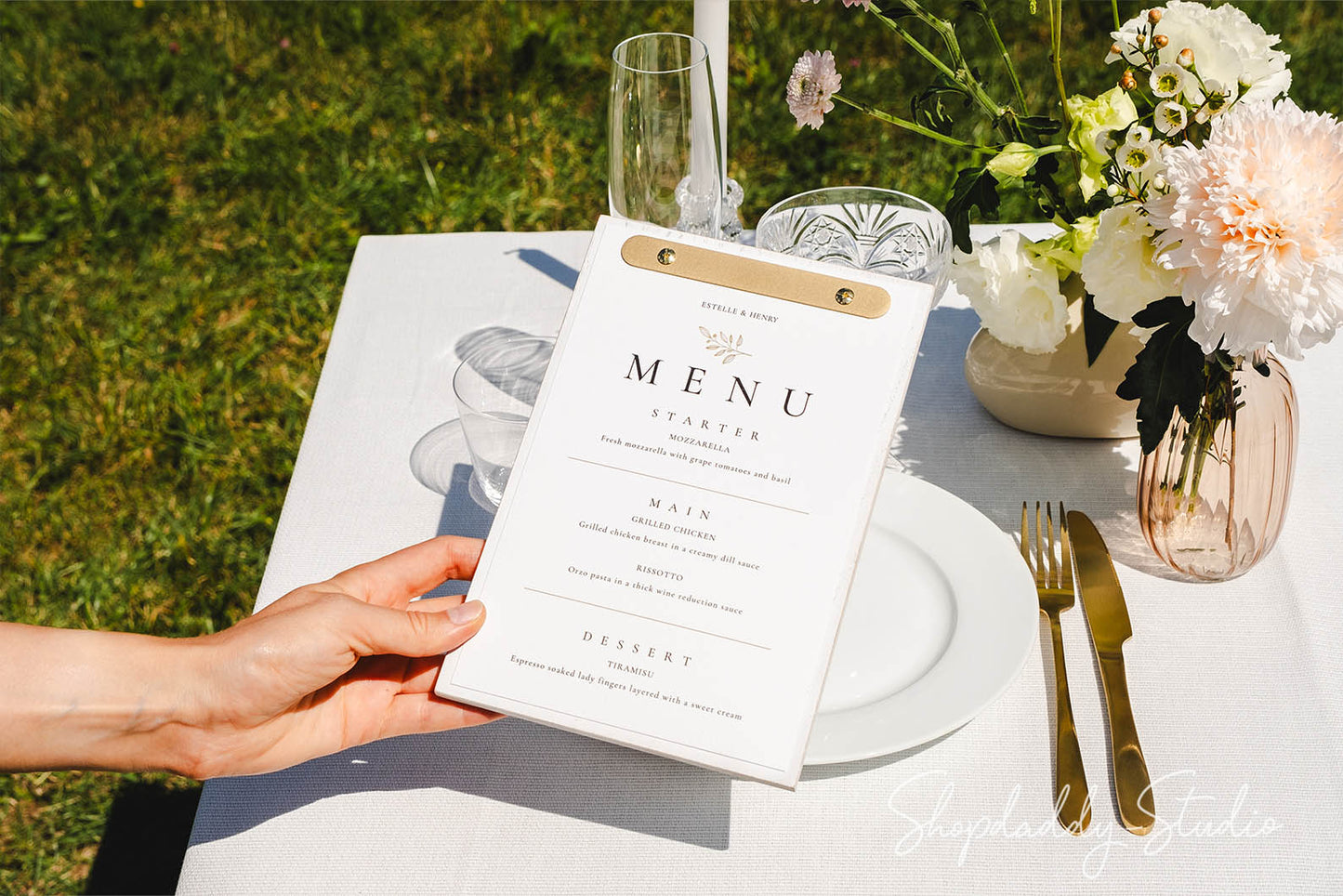 Wood Boho White Menu Board For Wedding Drink Menu
