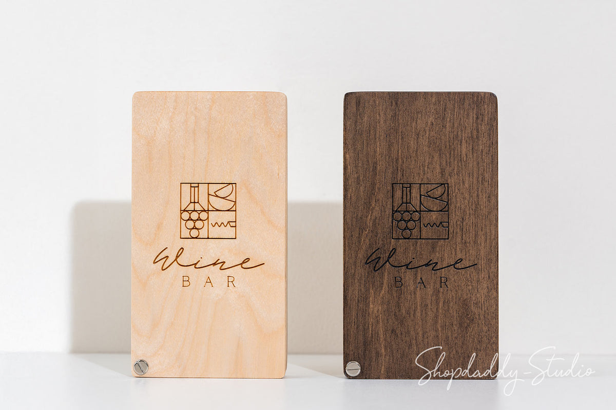 Wood Check Holder Box with Rotating Lid for restaurant