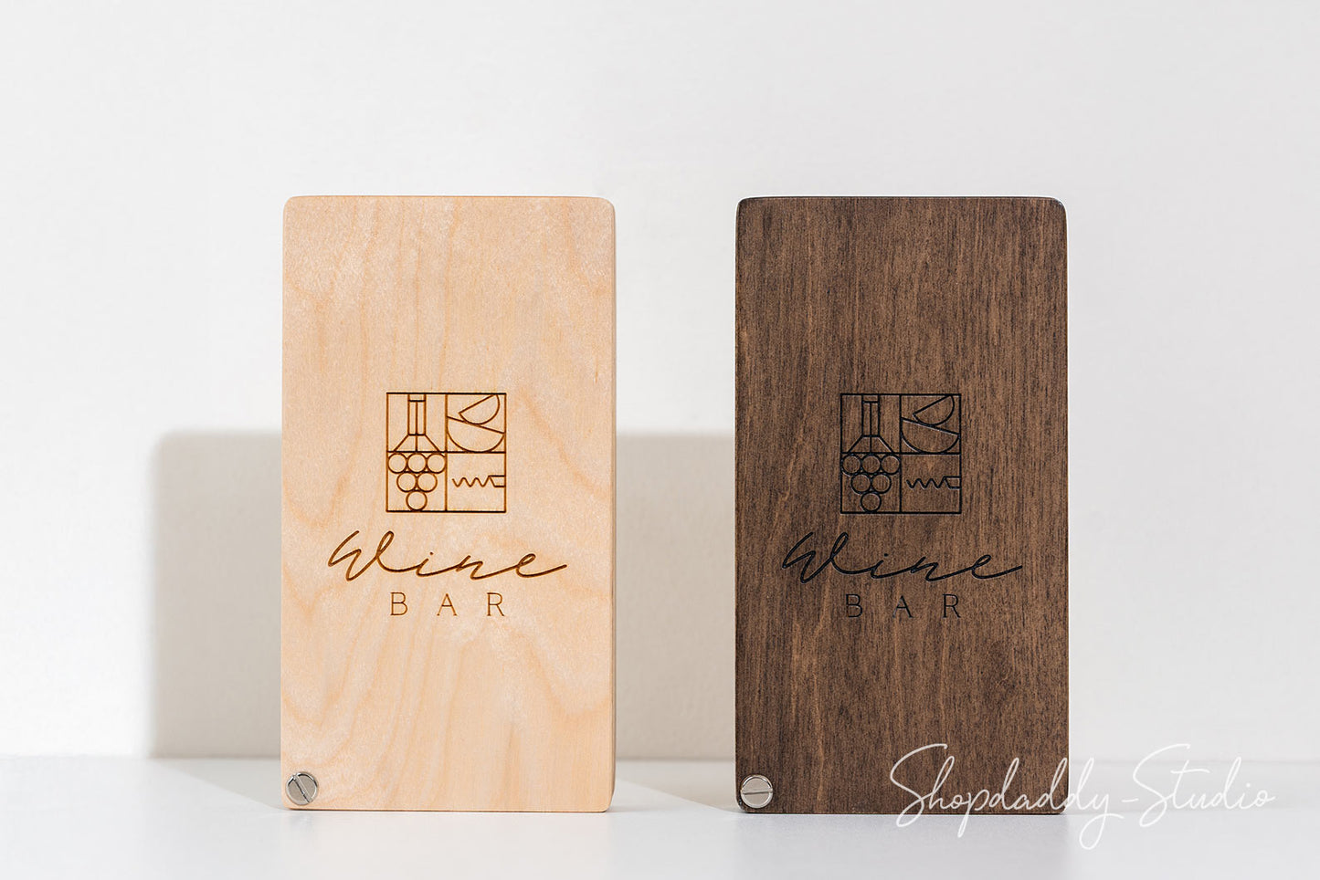 Wood Check Holder Box with Rotating Lid for restaurant