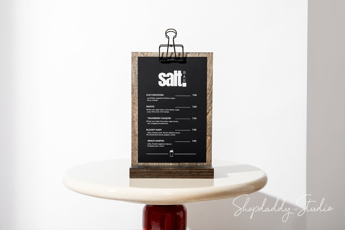 Wood Clipboard Menu Table Stand for Drink Menu