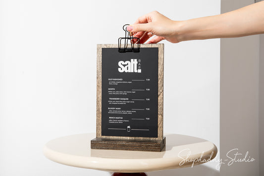 Wood Custom Clipboard Menu Stand for Cocktail Menu