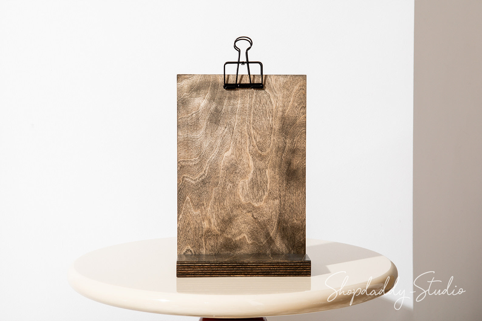 Walnut Straight Wooden Table Stand With Black Binder – Shopdaddy-Studio
